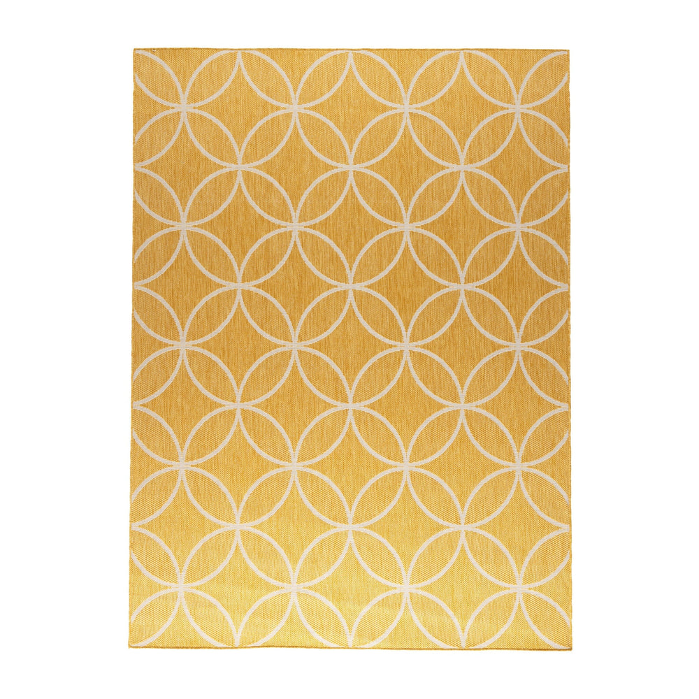 Geometric Outdoor Rug – Faro Ripple Yellow