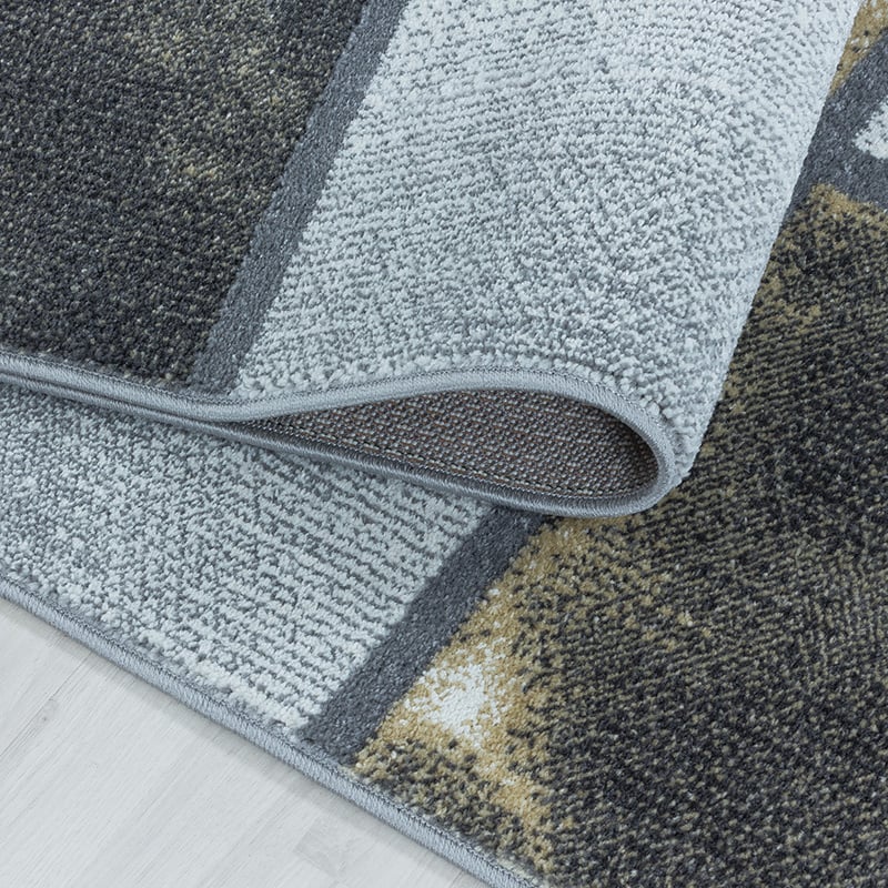 Modern floor rug - Optimism Box Yellow/Gray