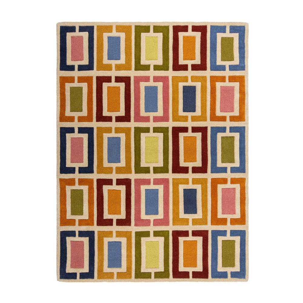 Retro Floor Rug - Ryano Blocks Multicolor