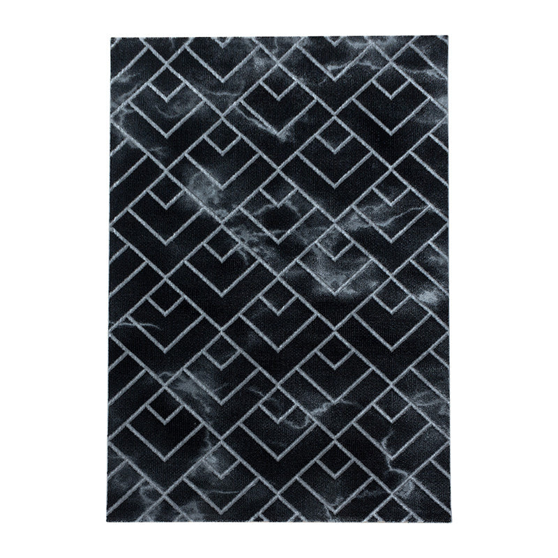 Modern floor rug - Marble Pattern Anthracite/Silver