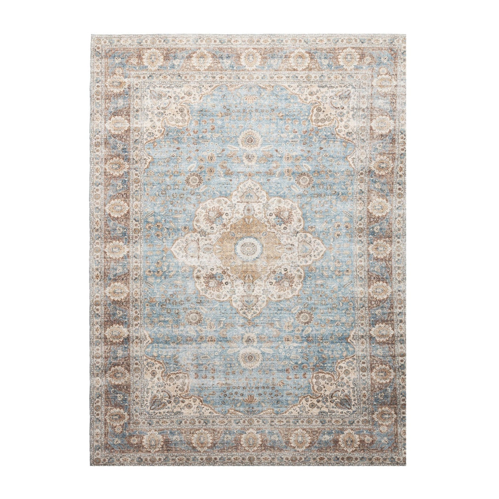 Indoor Outdoor Rug - Kairo Medallion Light Blue/Cream