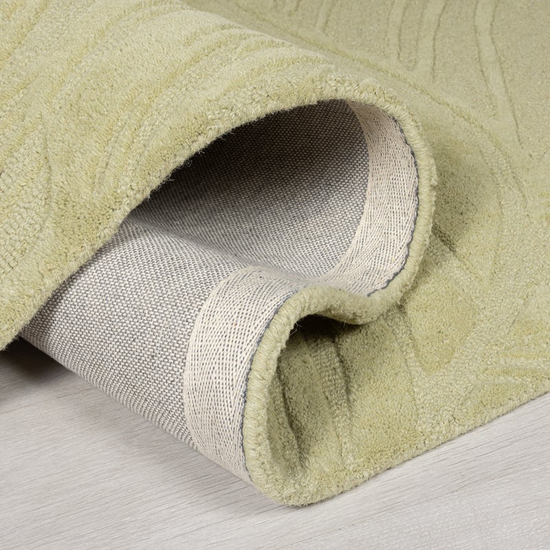 Modern Area Rug - Solacio Leaves Olive Green