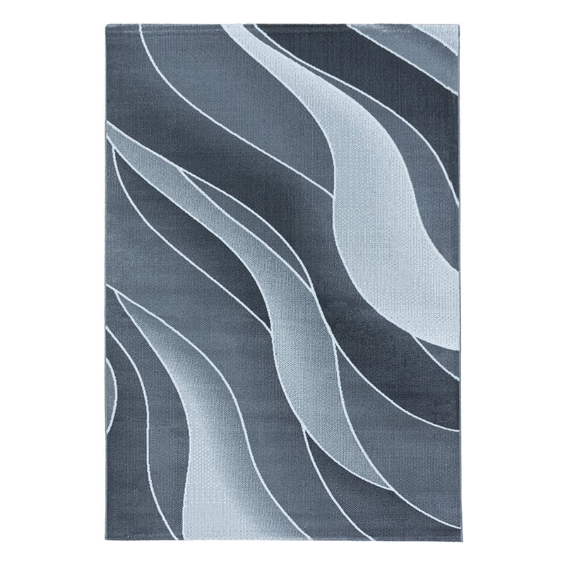 Modern floor rug - Streaky Waves Grey/White