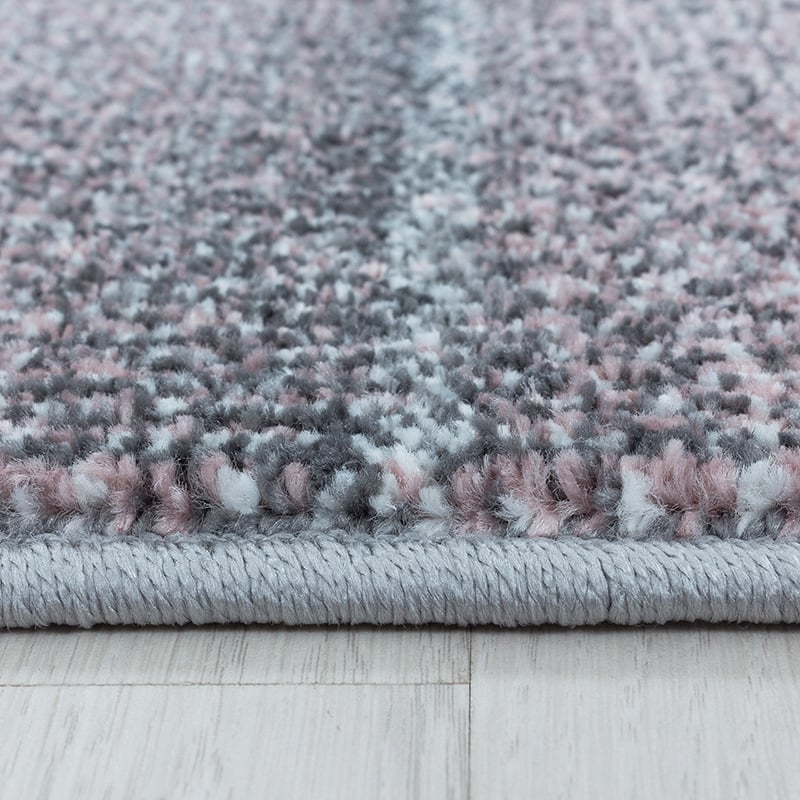 Modern floor rug - Optimism Block Pink/Grey