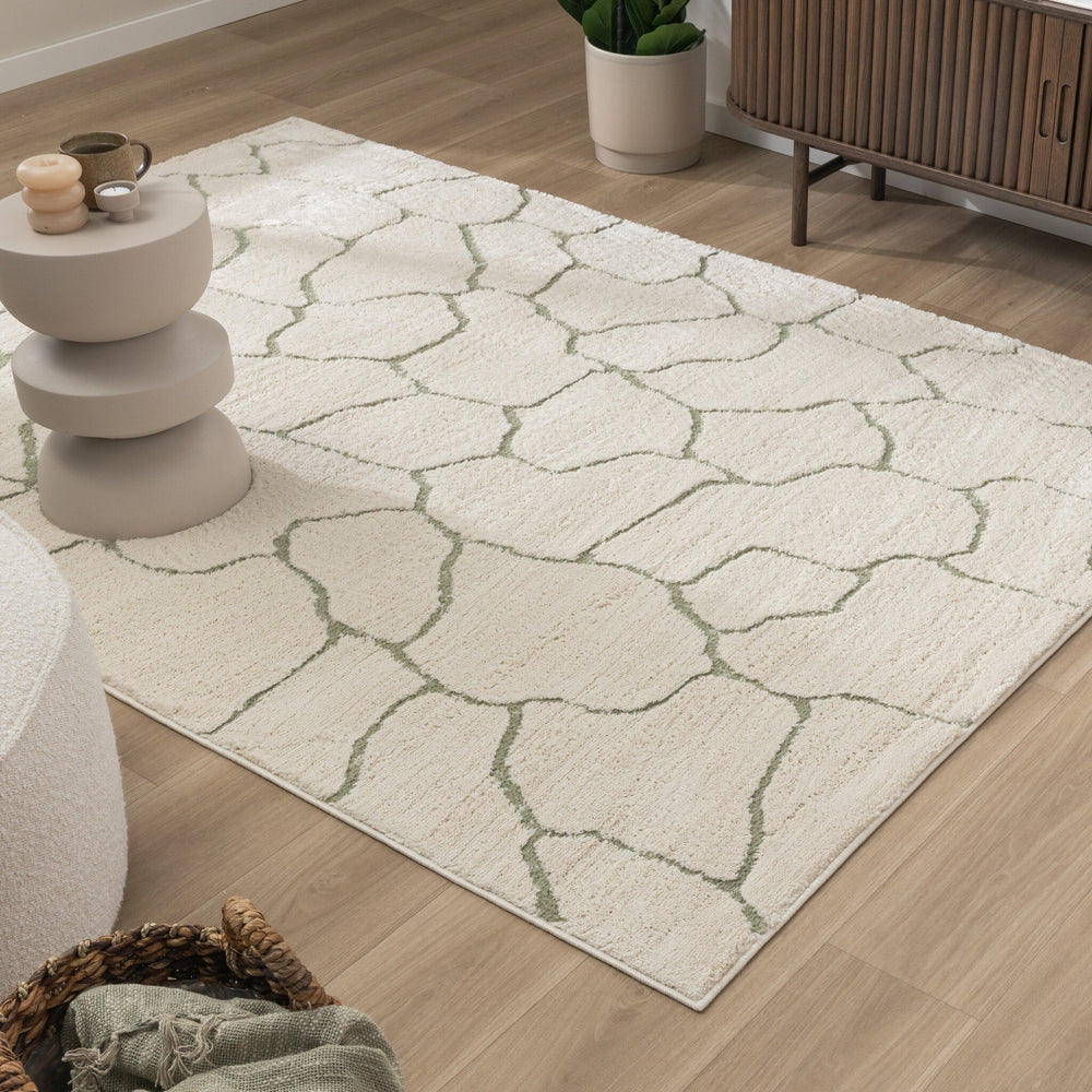 Scandinavian Rug - Yune Stone Cream/Green