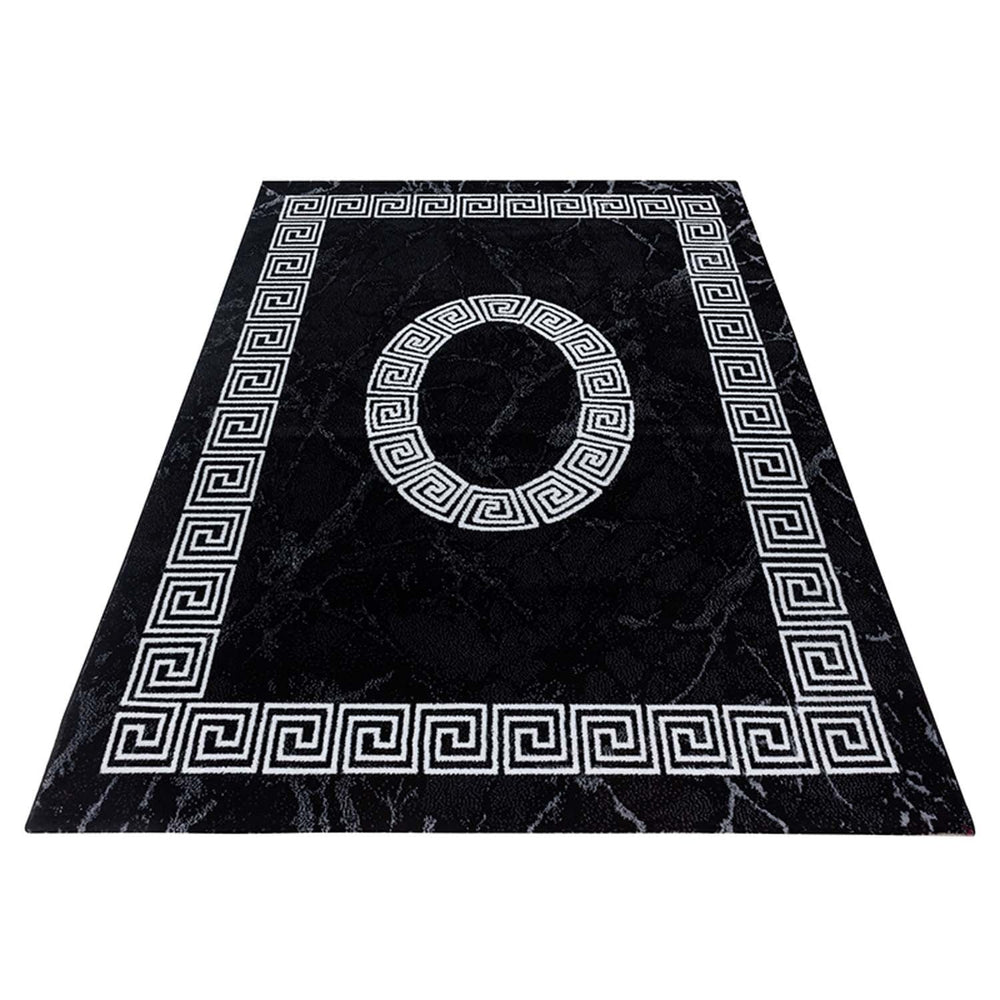 Modern Floor Rug - Plus Black 8009