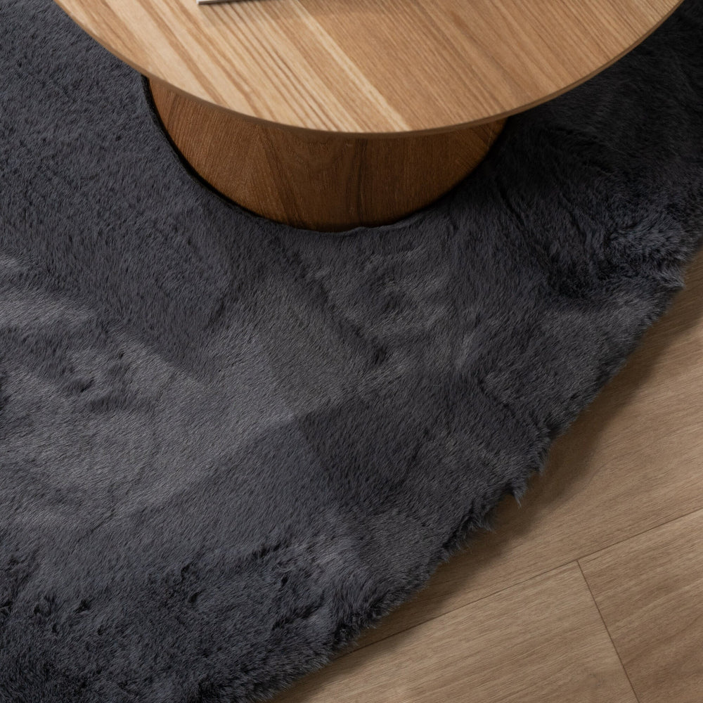 Round High Pile Rug - Comfy Supreme Anthracite