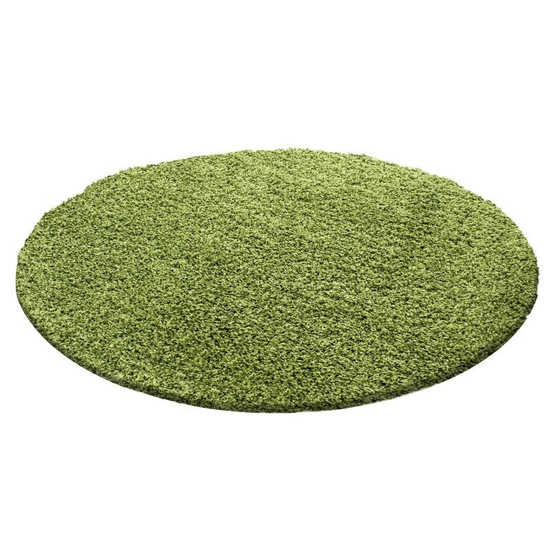 Round High Pile Floor Rug - Life Green