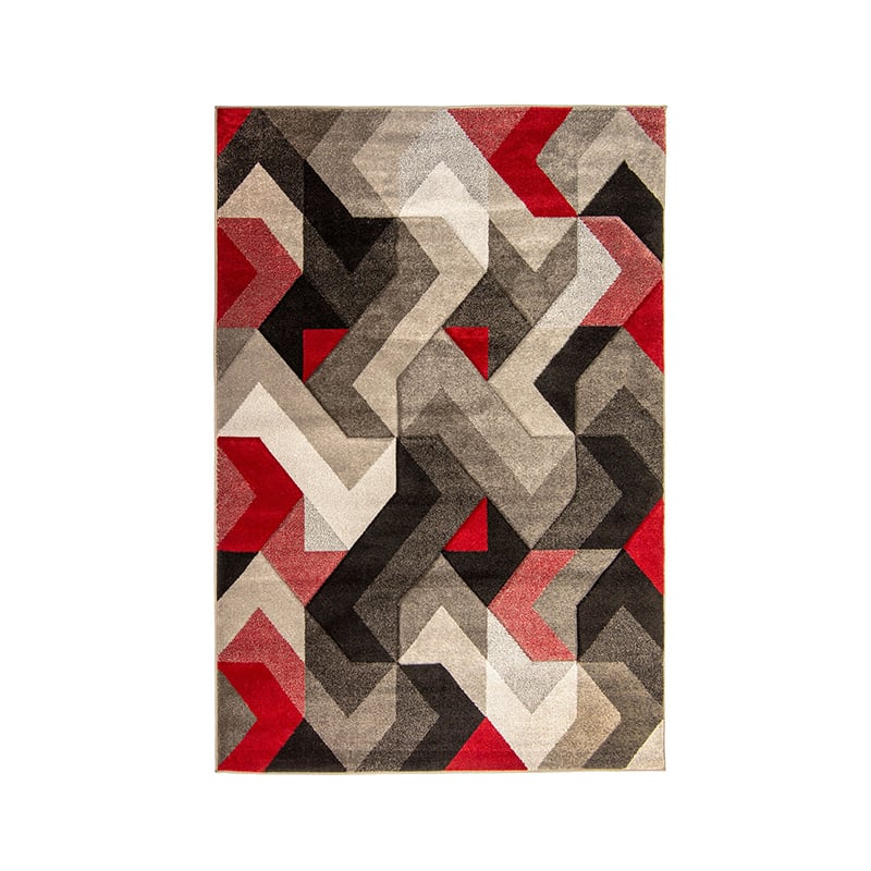 Modern floor rug - Hando Arora Grey/Red