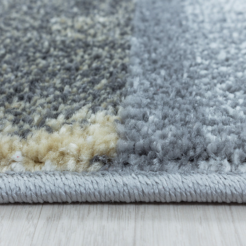 Modern floor rug - Optimism Box Yellow/Gray
