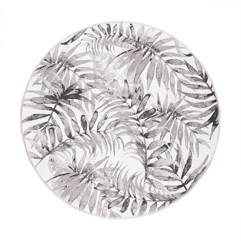 Round Rug - Palmier Leaves Grey