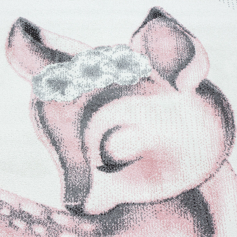 Children's floor rug - Bambi Deer Pink