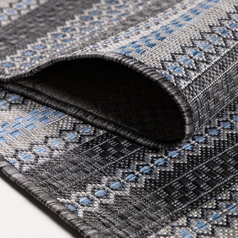 Striped outdoor rug - Sunara Anthracite