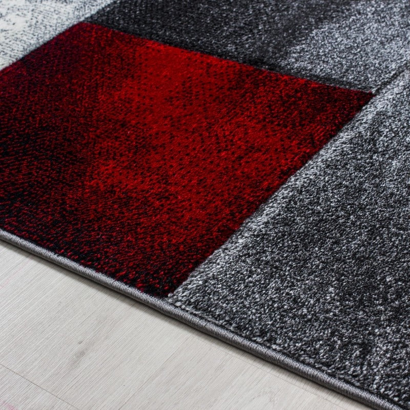 Modern floor rug - Tetris Red 1710
