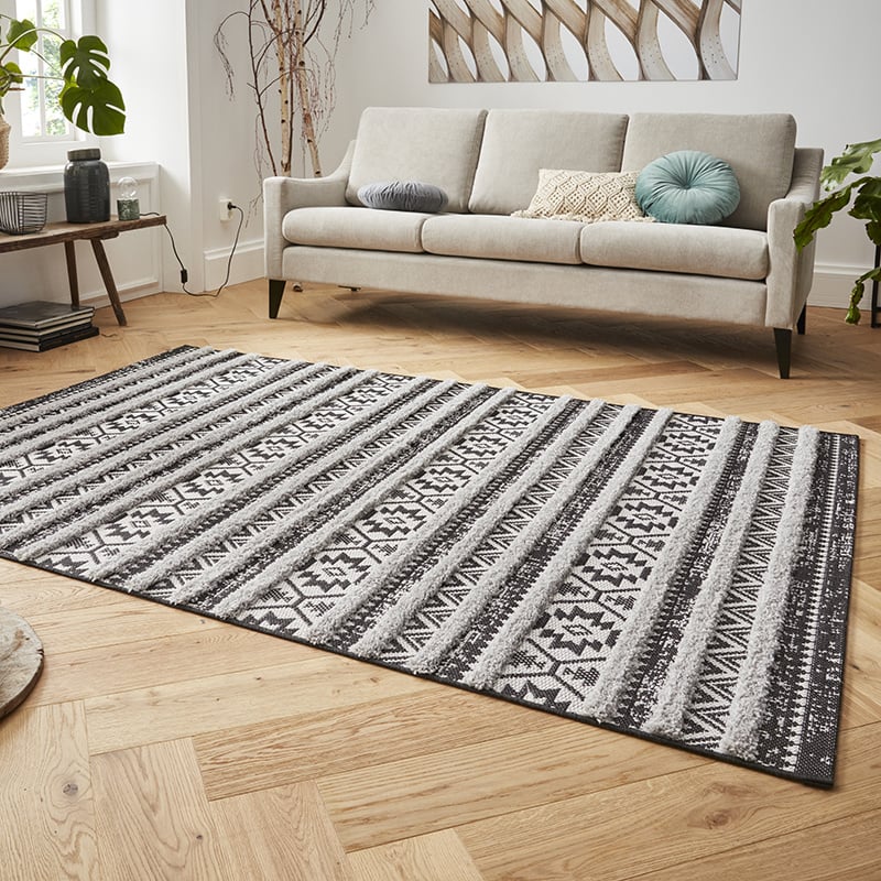Scandinavian floor rug - Handira Sebou Grey