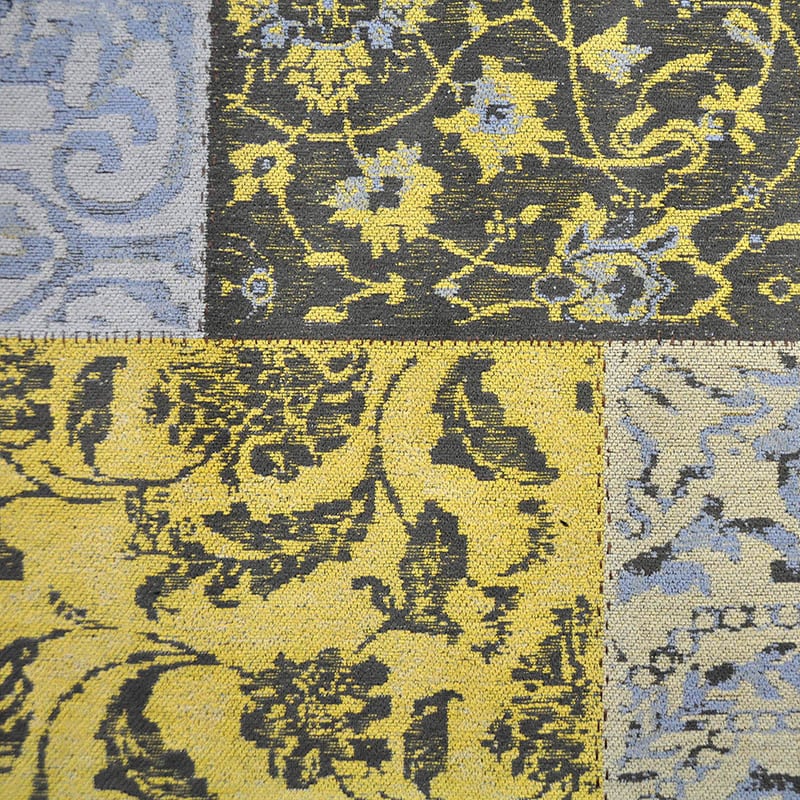 Patchwork Floor Rug - Delany Grey/Yellow