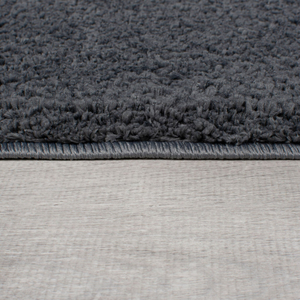 Round shaggy floor rug - Farenzo Grey