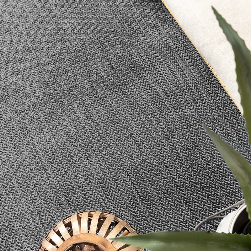 Round Outdoor Rug - Malta Arrow Black