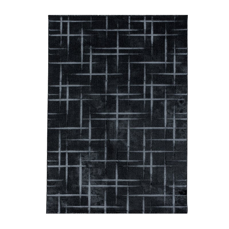 Modern floor rug - Streaky Skretch Black/Grey