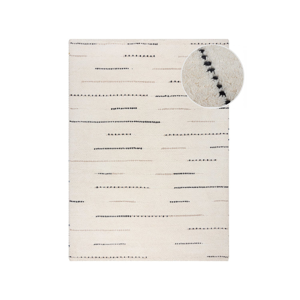Japandi Floor Rug - Dotto Lines White