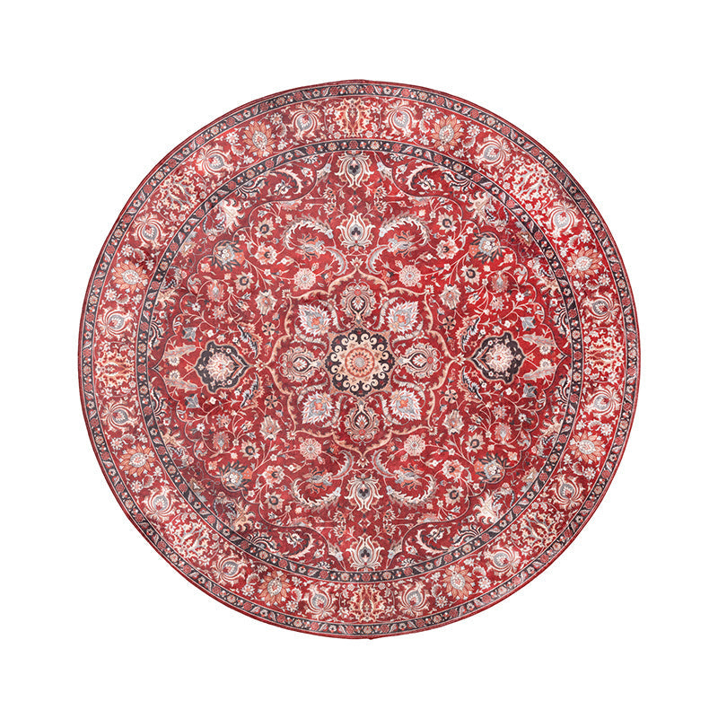 Round Vintage Rug - Imagine Medallion Red