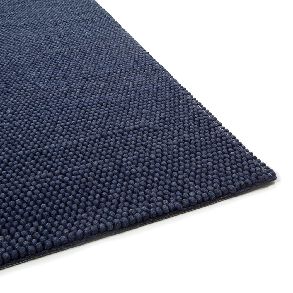Wool floor rug - New Loop Dark Blue 290