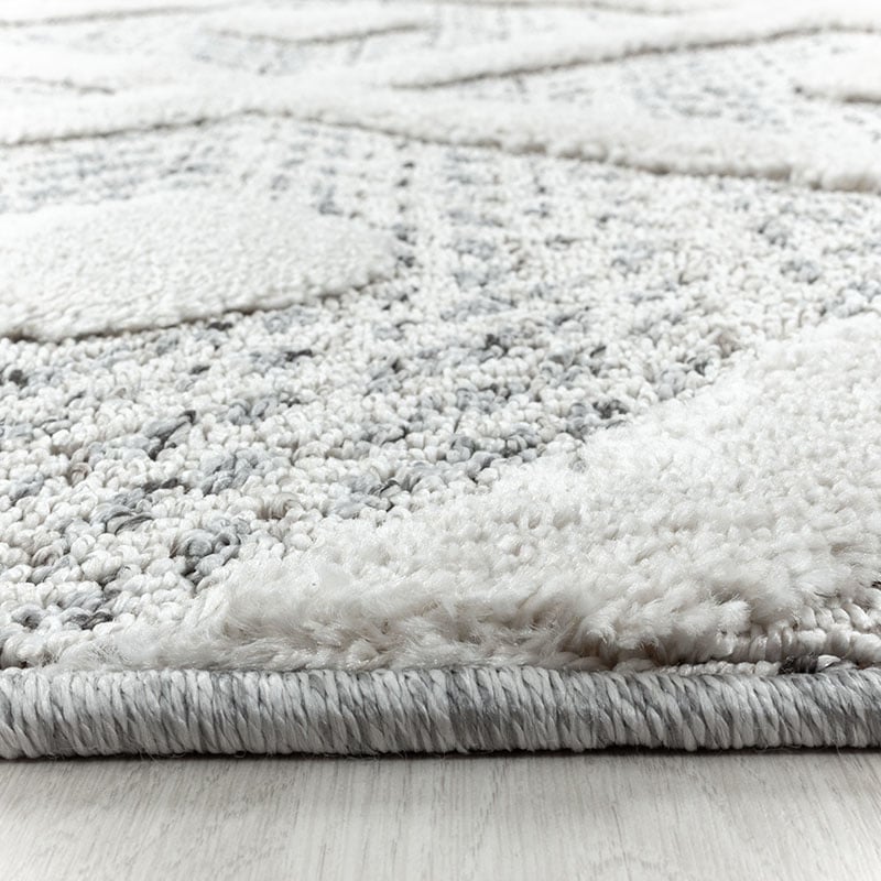 Round Scandinavian Rug - Pitea Ethno Cream/Grey