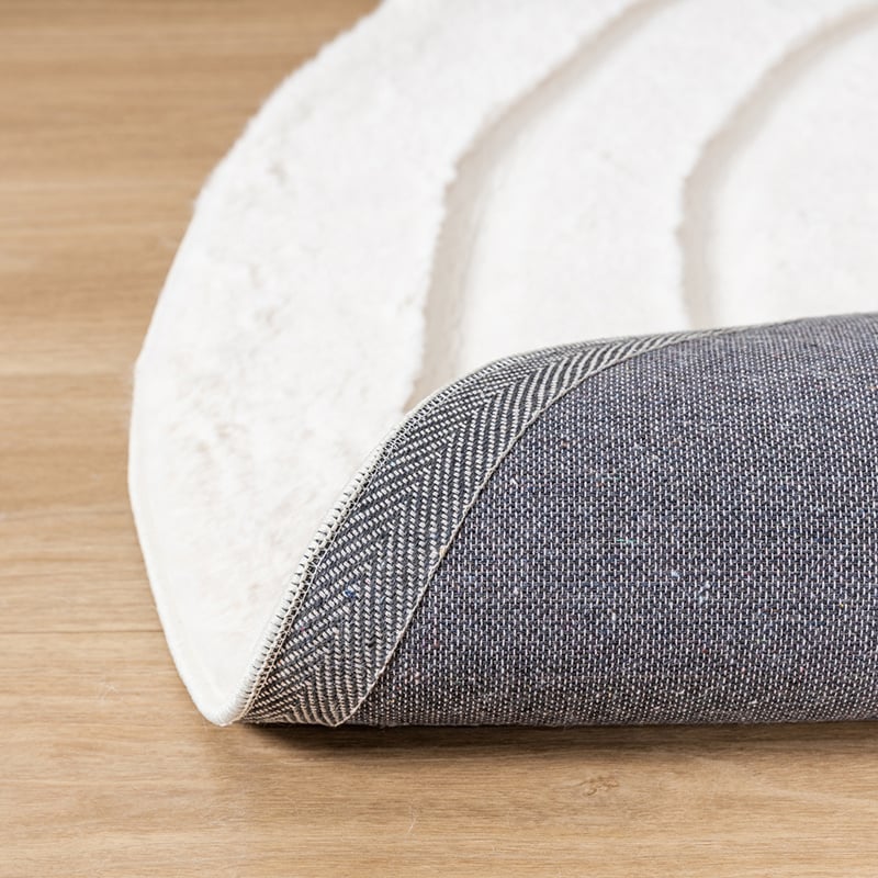 Round High Pile Rug - Carvy Curves Cream