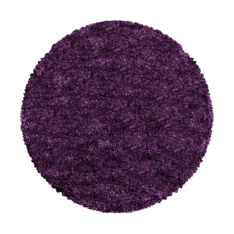 Round High-Pile Floor Rug - Fuzzy Purple