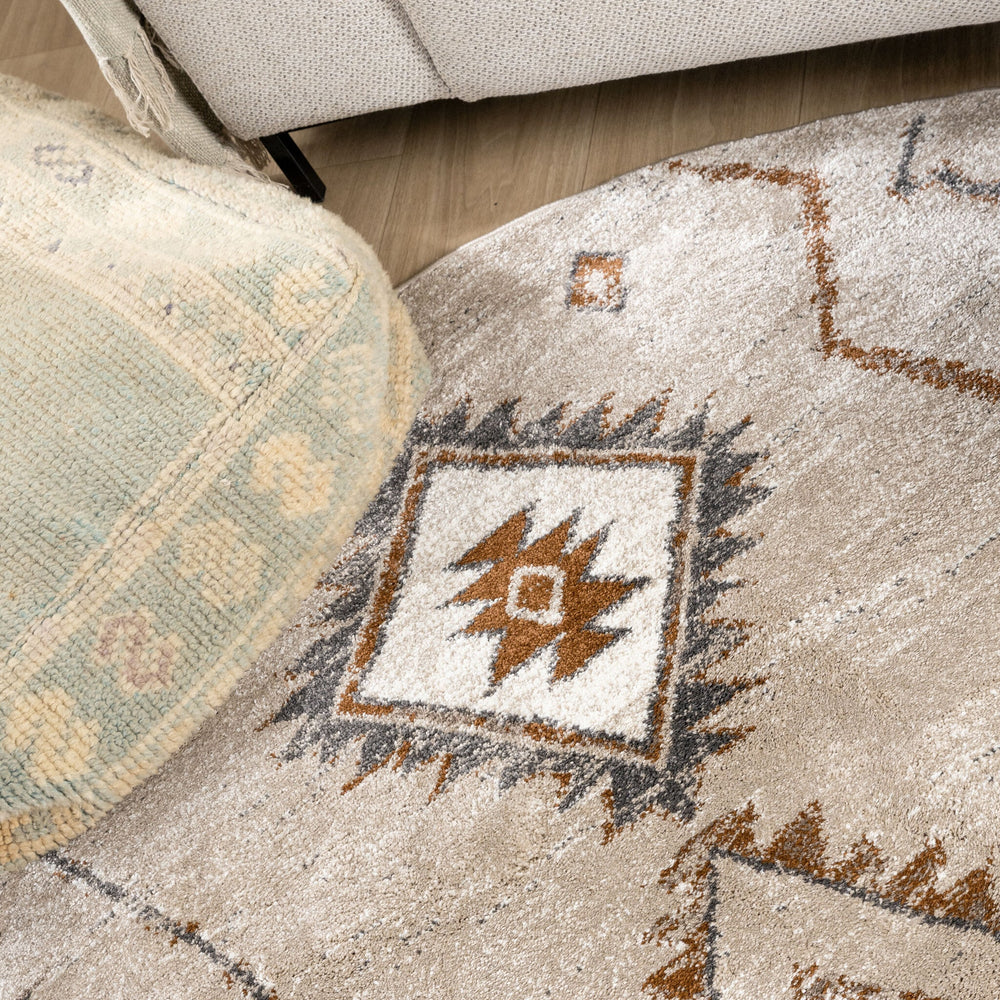 Round berber rug - Blend Aztec Beige