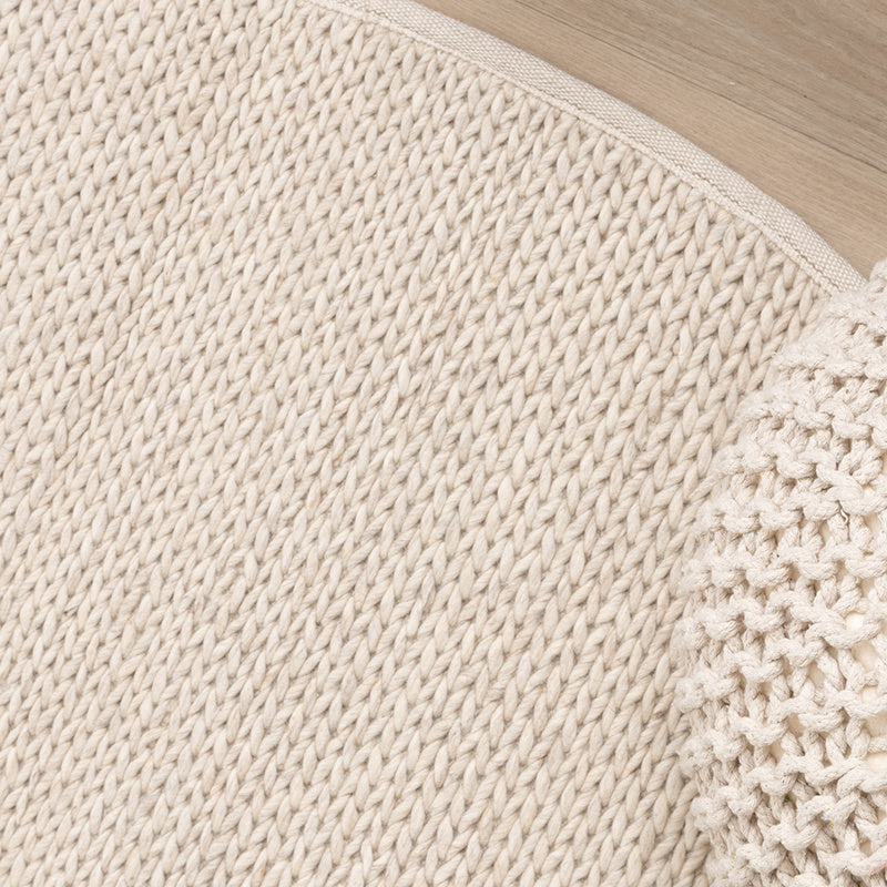Round Wool Rug - Twist Beige