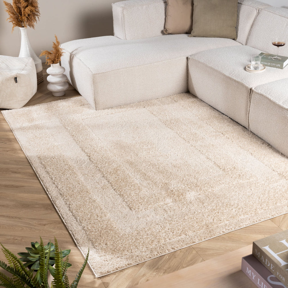 Scandinavian rug - Lova Border Beige