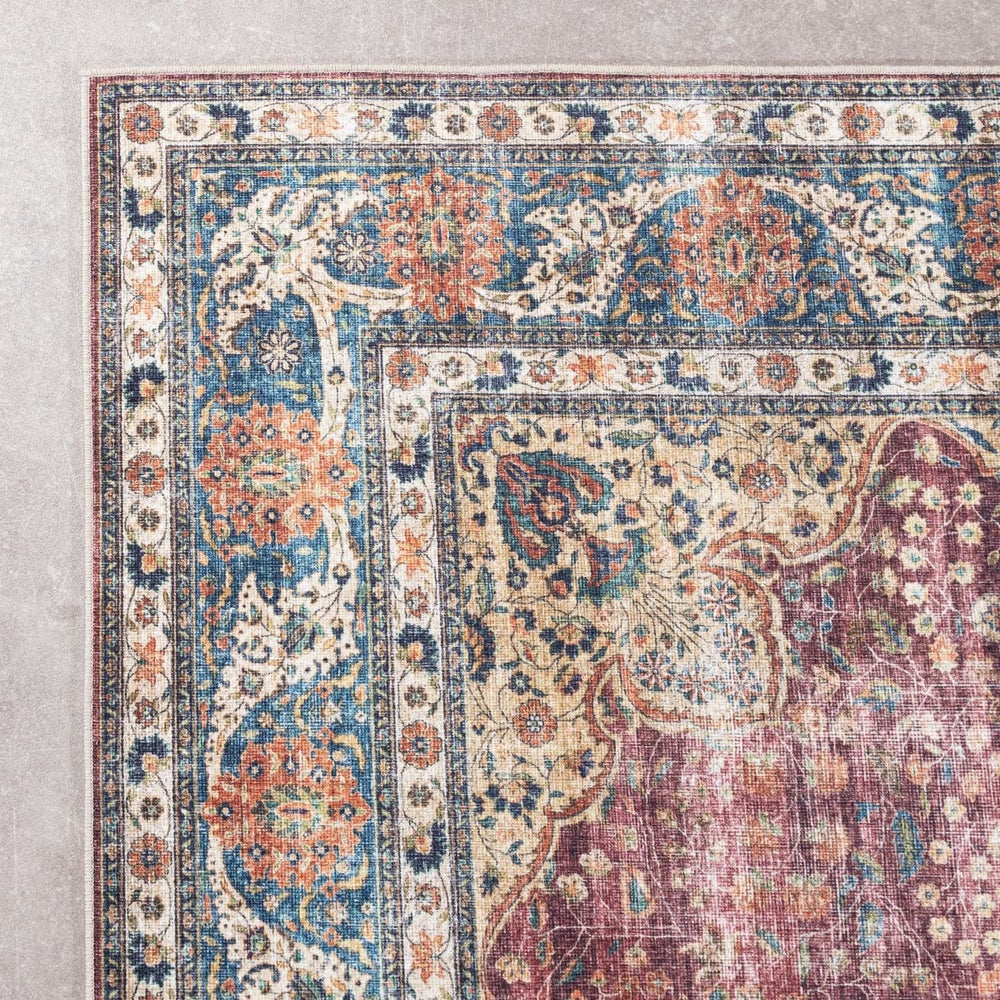 Indoor Outdoor Rug - Kairo Medallion Burgundy
