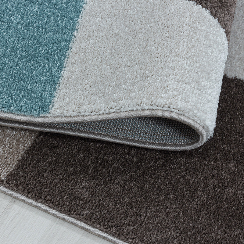 Retro floor rug - Stencil Box Blue/Brown