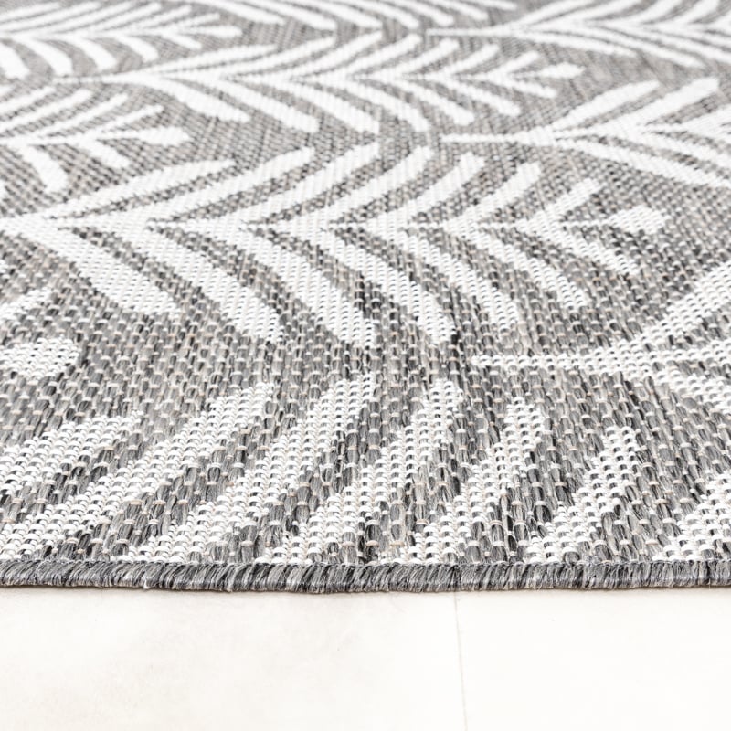Outdoor Rug - Summer Leaves Grey