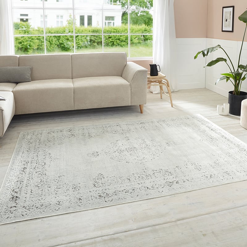Vintage floor rug - May Berseba Cream/Grey