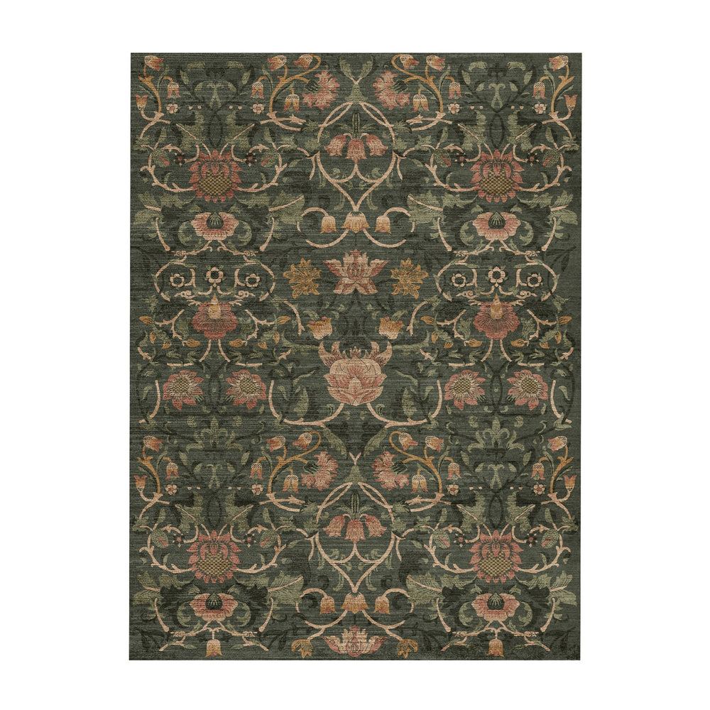 Floral rug – Rosie Dark Green