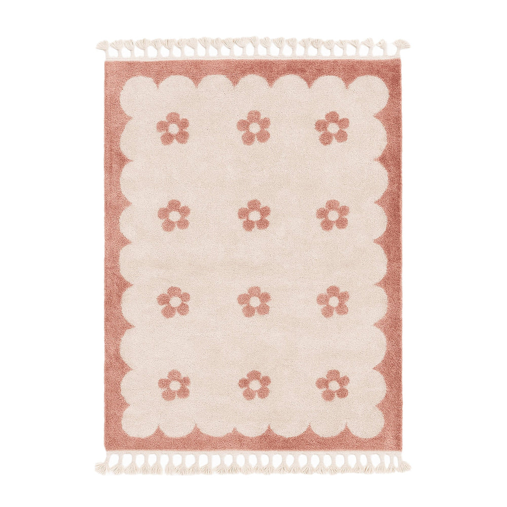 Washable children's rug - Moos Flower Pink