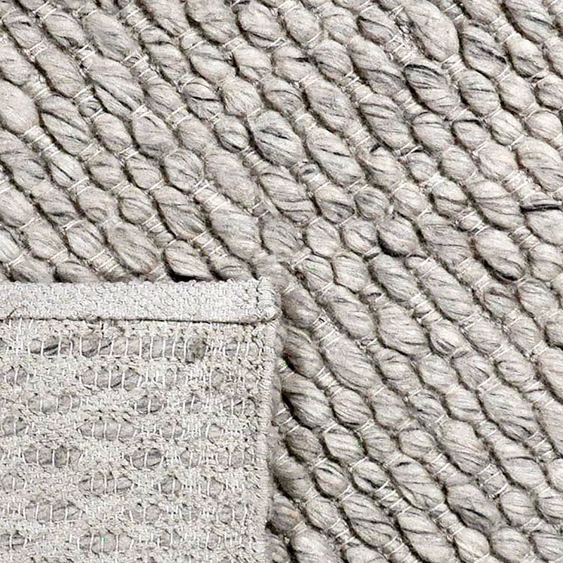 Wool floor rug - Leona Silver/Grey