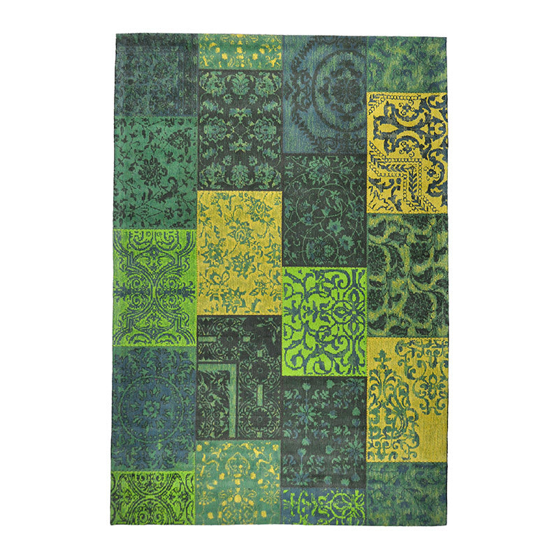 Patchwork floor rug - Delany Green/Yellow