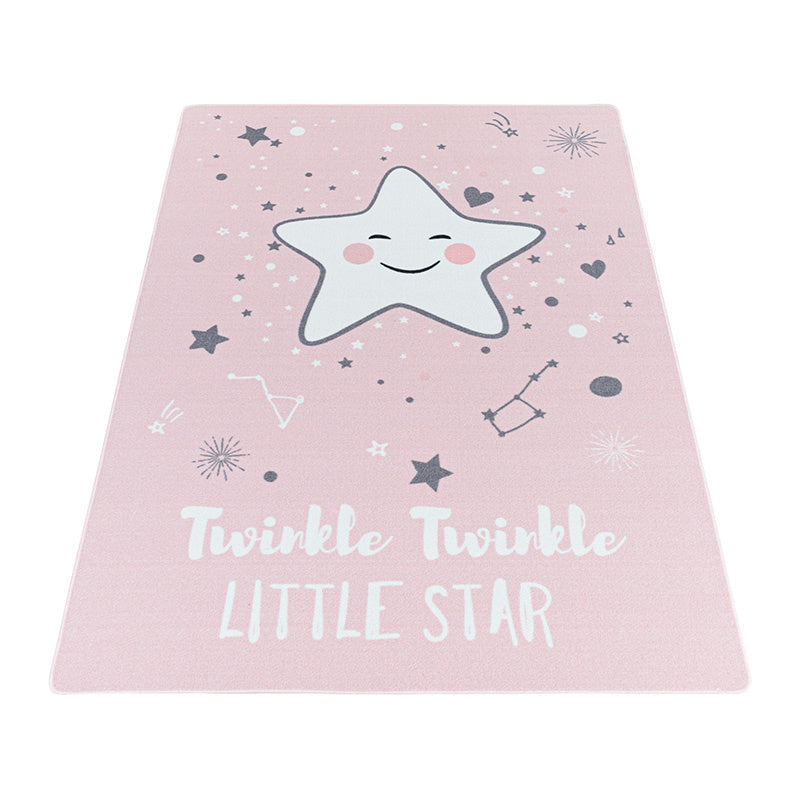 Children's floor rug - Pleun Star Pink