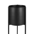 Metal planter on stand - Lily Black 2/set