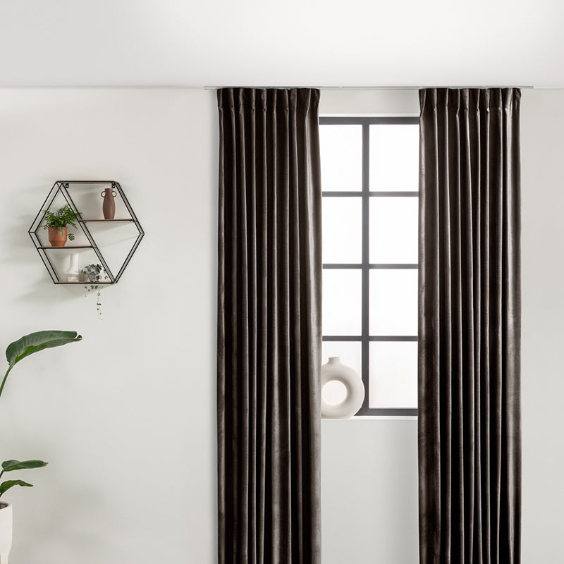 Velvet curtains - Dark Taupe - Hooks