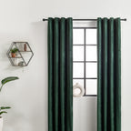 Velvet curtains - Petrol - Rings