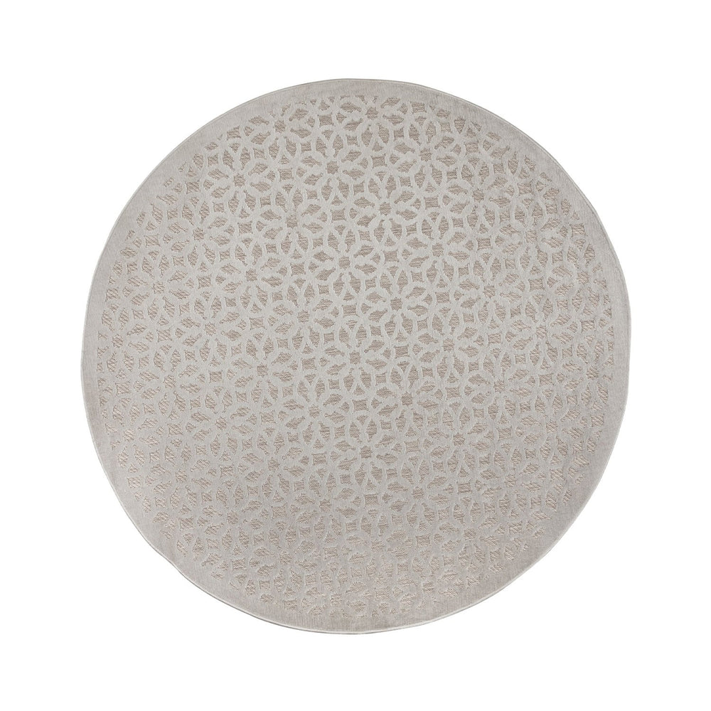 Round outdoor rug - Piatto Argento Silver/White