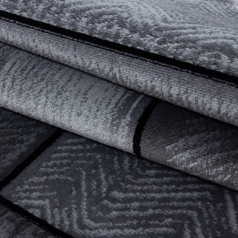 Modern floor rug - Plus Black 8007
