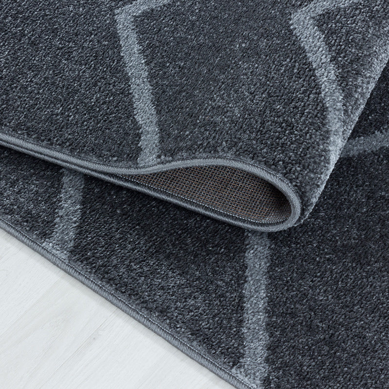 Low-pile floor rug - Smoothly Weave Grey/White