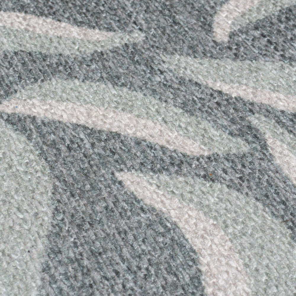 Washable floor rug - Reido Leaves Green
