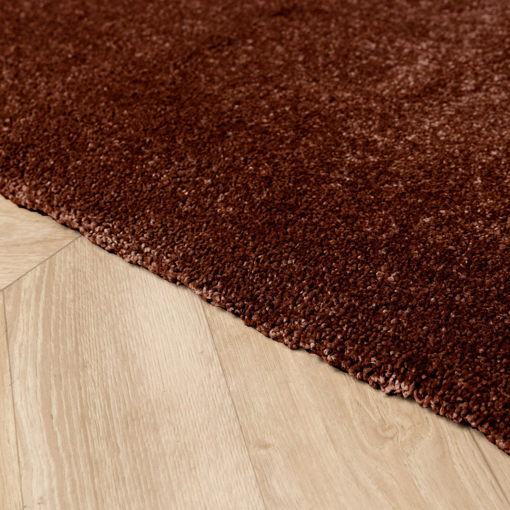 Round washable rug - Clean Dark Brown