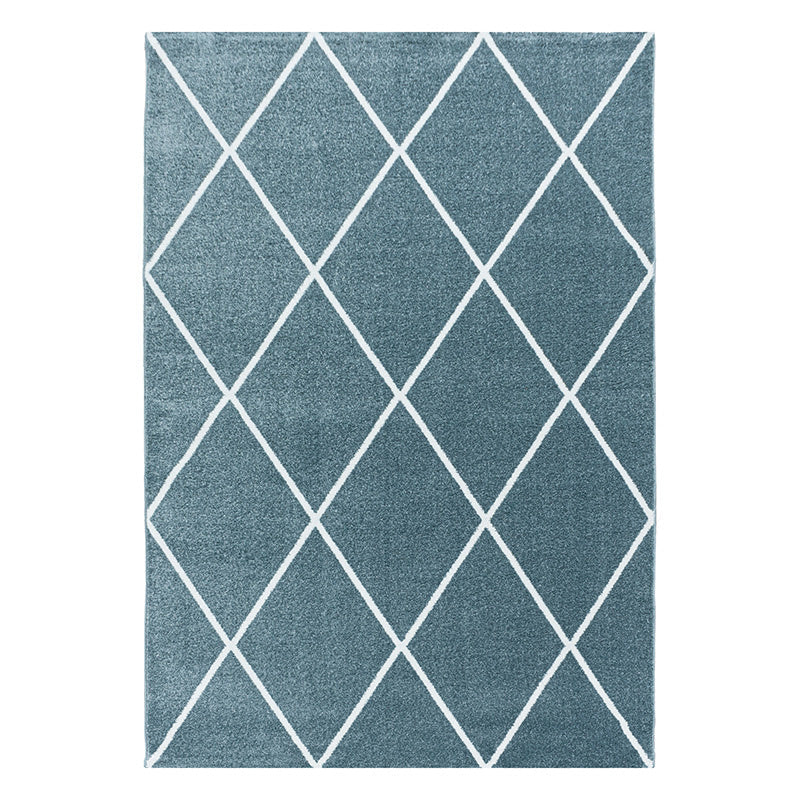 Low-pile floor rug - Smoothly Lines Blue/White